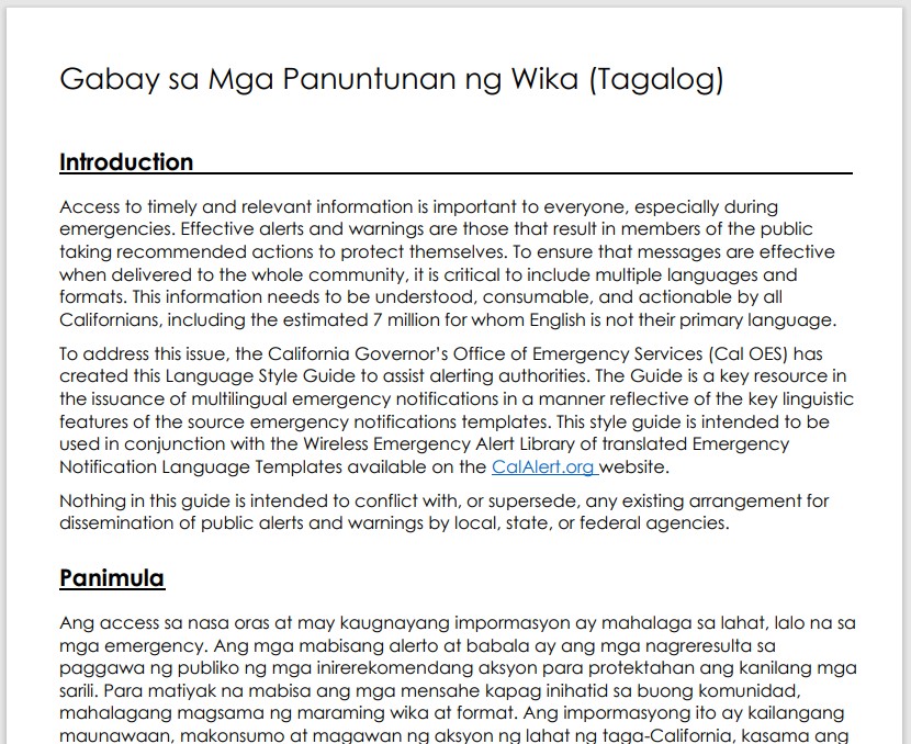 Image of the Sample AW Messages Tagalog document